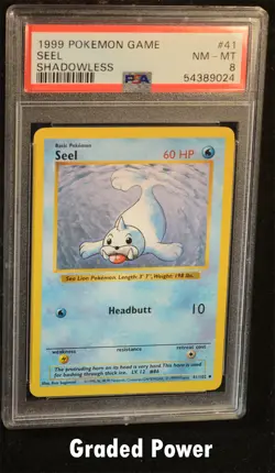 Pokemon Base Set Unlimited Shadowless Seel SHADOWLESS PSA 8 (9024) #41 - Image 1