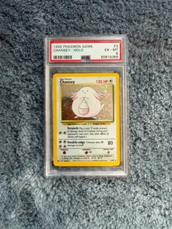 1999 Pokemon Game Chansey Holo #3 PSA 6 - Image 1
