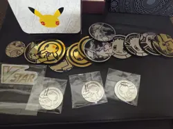 Pokemon Celebrations 25th Anniversary Metal Coins And Game Coins With Box - Image 1
