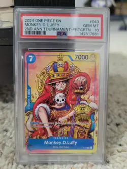 Monkey.D.Luffy (2nd Anniversary Stamped Promo) P-043 One Piece Promo Psa 10 - Image 2