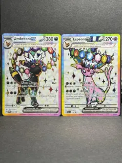 Umbreon EX 176 & Espeon EX 175 Promo Cards Prismatic Evolutions NM.. - Image 1