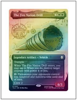 1x The Fire Nation Drill, Borderless Art Foil, Avatar, Magic MTG NM - Image 1