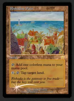 ***FOIL Rishadan Port (Edge Crease)*** MTG Mercadian Masques Magic Kid Icarus - Image 1