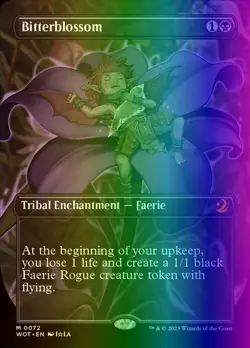 MTG Bitterblossom (72/103) Wilds of Eldraine Enchanting Tales LP FOIL - Image 1