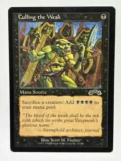Magic The Gathering EXODUS CULLING THE WEAK black card MTG - Image 1