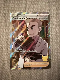 PROFESSOR'S RESEARCH OAK 024/025 FULL ART HOLO NM 25TH CELEBRATIONS POKEMON CARD - Image 2