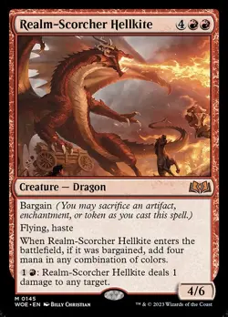 Realm-Scorcher Hellkite-Wilds Of Eldraine-Foil-145-LP - Image 1