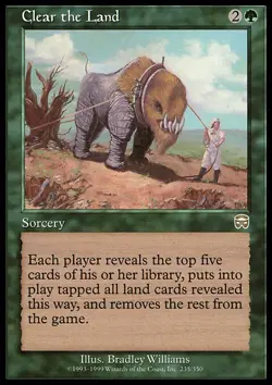 Clear the Land x1 1x Mercadian Masques NM MTG - Image 1