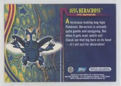Heracross Topps Pokemon TV Animation Edition Johto Series 1 #214 2001 - Image 2