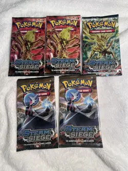 Pokemon TCG XY Steam Siege Lot Of 5 Sealed Booster Packs English - Image 1