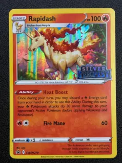Rapidash SWSH270 Black Star Promo Silver Tempest Stamp Pokemon - Image 1