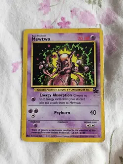 Pokemon TCG Mewtwo 14 Black Star Promo Non Holo MP/HP - Image 1