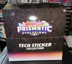 Pokemon Prismatic Evolutions Sticker Tech Collection DISPLAY – 12 Tech Packs - Image 2