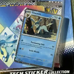 Pokemon TCG Scarlet Violet Prismatic Evolutions Tech Sticker Collection Glaceon - Image 2