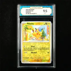 TQG 9.5 MINT+ 2024 Pokemon ENG Pikachu 018/091 C - Image 1