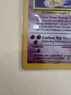 Pokemon TCG Alakazam Base Set 1/102 Holo 1999-2000 Wizards Base Set Copyright LP - Image 3