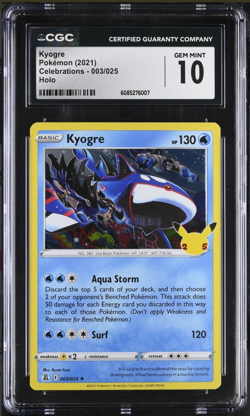 KYOGRE #003 2021 POKEMON CELEBRATIONS CGC 10 - Image 1