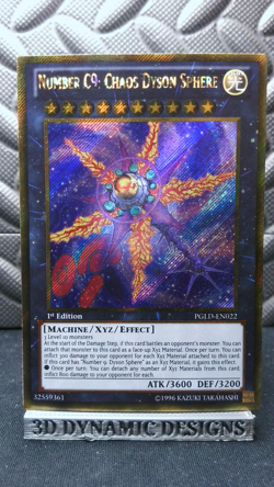 | Yugioh Number C9: Chaos Dyson Sphere PGLD-EN022 1st Secret Premium Gold NM | - Image 1