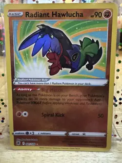 Pokemon TCG Radiant Hawlucha Card 081/189 Astral Radiance Radiant Rare - Image 1