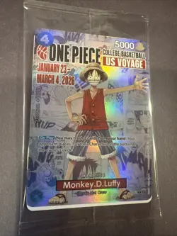 One Piece US Voyage College Basketball Card Monkey D. Luffy Sealed Rutgers - Image 1