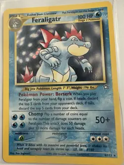 Pokemon TCG ~ Feraligatr ~ Neo Genesis ~ Rare Holo Card 4/111 ~ (See Pictures) - Image 2