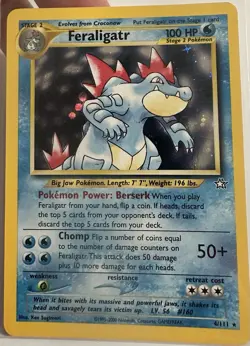 Pokemon TCG ~ Feraligatr ~ Neo Genesis ~ Rare Holo Card 4/111 ~ (See Pictures) - Image 3