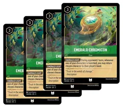 Disney Lorcana - Emerald Chromicon x 4 - Shimmering Skies NM - Plus Free Card - Image 1