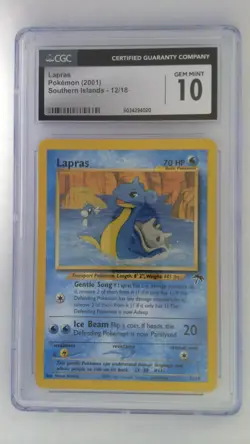 CGC 10 GEM MINT Lapras 2001 Southern Islands 12/18 Pokemon Card - Image 1