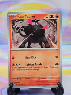 Pokemon TCG Surging Sparks Card | Paldean Tauros 018/191 Uncommon - Image 1