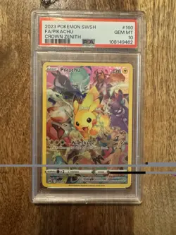 Pikachu Crown Zenith Galarian Gallery Holo Rare Card GG30/GG70 PSA 10 - Image 1