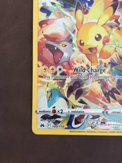 Pikachu Full Art Secret Rare 160/159 Crown Zenith Sword & Shield Pokemon 2023 NM - Image 5