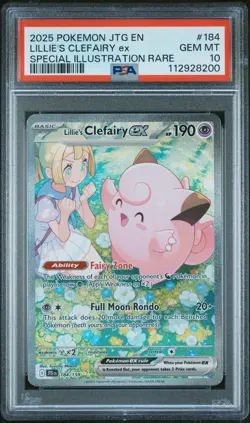 Pokemon EN-Journey Together Lillie's Clefairy EX Illustration Rare PSA 10 #184 - Image 1