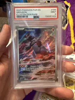 2023 POKEMON PAR EN-PARADOX RIFT ILLUSTRATION RARE #199 GROUDON PSA 9 - Image 1