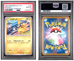 2024 POKEMON JAPANESE SV-P PROMO GYM EVENT CAMPAIGN #197 PIKACHU PSA 10 - Image 3