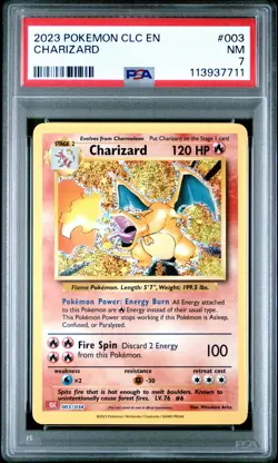 PSA 7 Gem Mint Charizard 003/034 CLC Classic Holo Pokemon RARE 2023 - Image 1