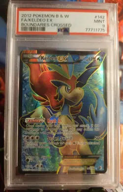 Pokemon Keldeo EX Full Art 142/149 2012 Black & White Boundaries Crossed PSA 9 - Image 1
