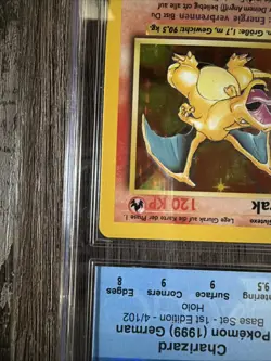 1999 Pokemon GERMAN 1st Edition Base Set Glurak Charizard Holo 4/102 CGC 8.5 - Image 3
