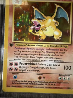 1999 Pokemon GERMAN 1st Edition Base Set Glurak Charizard Holo 4/102 CGC 8.5 - Image 5