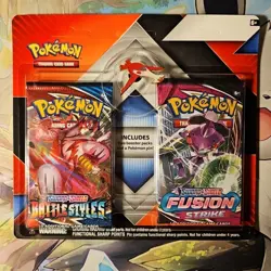 Pokemon TCG Sword & Shield Blister - Fusion Strike & Battle Styles - Latias Pin - Image 1
