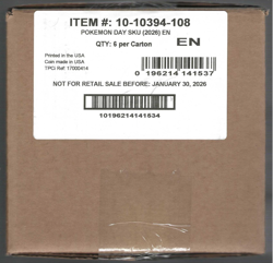 2026 POKEMON DAY COLLECTION FACTORY SEALED 6 BOX CASE - Image 1