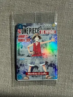 One Piece Rutgers College Basketball US Voyage Monkey.D.Luffy Card SEALED - Image 1