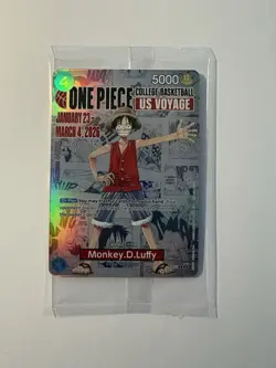 Bandai Namco One Piece Monkey.D.Luffy Promo Holo P-055 College Basketball US Vo… - Image 1