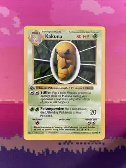 Pokemon Card Kakuna Shadowless 1st Edition Base Set Uncommon 33/102 NM - Image 1