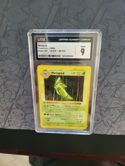 Pokemon: Kakuna #033/102 Shadowless 1st Edition Base Set 1999 - CGC 9 - E89 - Image 4