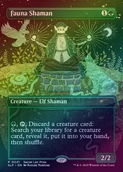 Fauna Shaman - Borderless (Foil) (SLP) Secret Lair Showdown - NM - Image 1