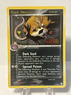Pokemon Dark Raticate 17/109, Rocket Returns Set, Reverse Holo Rare *Near Mint* - Image 1