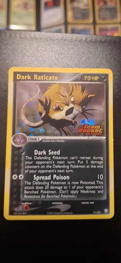 2004 POKEMON DARK RATICATE EX TEAM ROCKET RETURNS REVERSE HOLO STAMPED 17/109 - Image 1