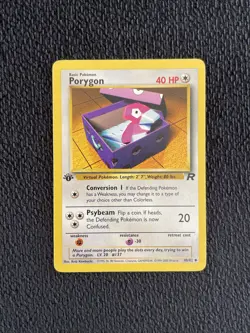 Porygon 48/82 1st Edition Team Rocket Vintage Pokemon Card LP - Image 1