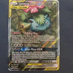Pokemon TCG Venusaur & Snivy GX SM229 Alternative Art Tag Team Promo Card - Image 1