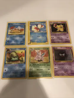 Vintage Pokemon Card Lot 1999 - Various Pokemon Lot Of 6 LP To NM Free Ship - Image 1